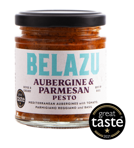 Aubergine - og parmesan pesto