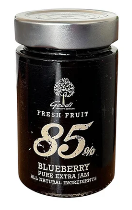 Marmelade af 85% ren frugt fra blåbær
